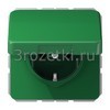 [CD1521BFKLGN] SCHUKO®-розетка 16 A / 250 B ~, Термопласт (ударопрочный) блестящий, зелёный <Jung>