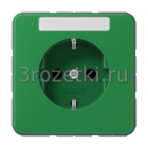 3rozetki.ru - Jung - [CD1521BFNAGN] SCHUKO®-розетка 16 A / 250 B ~, Термопласт (ударопрочный) блестящий, зелёный.