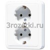 [CD5020NKIWW]  Розетка 16A 250V / 10A 250V сдвоенная <Jung>