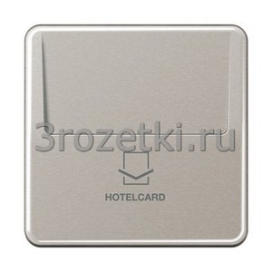 3rozetki.ru - Jung - [CD590CARDPT-L] Накладка карточного выключателя (без механизма), Металлическое исполнение (лакиров.), платина.