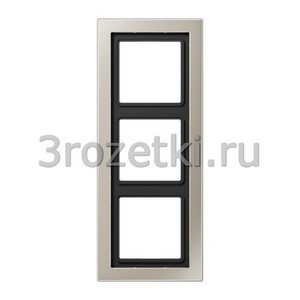 3rozetki.ru - Jung - LS-Design - [ESD2983] Рамка 3я, вертикальная/горизонтальная, металл  (нержавеющая сталь).