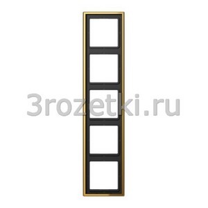 3rozetki.ru - Jung - LS - [GO2985] Рамка 5я, металл  (золото имитация).