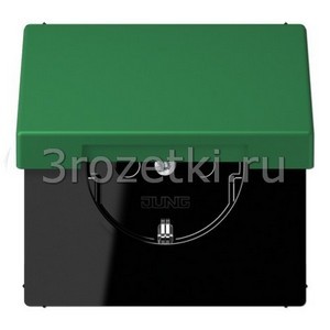 3rozetki.ru - Jung - LeCourbisier - [LC1520KIKL32050] SCHUKO®розетка с откидной крышкой и со встроенной повышенной защитой от прикосновения vert fonc? .