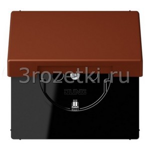 3rozetki.ru - Jung - LeCourbisier - [LC1520KIKL4320D] SCHUKO®розетка с откидной крышкой и со встроенной повышенной защитой от прикосновения terre sienne br?l?e 59 .