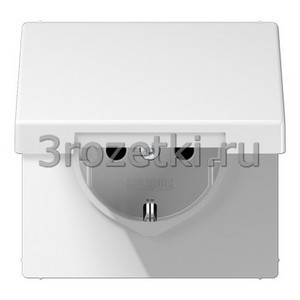 3rozetki.ru - Jung - [LS1521KIKLWW] SCHUKO®-розетка 16 A / 250 B ~, Блестящий дуропласт (устойчив к механическим повреждениям), белый.