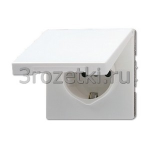 3rozetki.ru - Jung - [LS520KLKIWW]  SCHUKO-розетка 16A, 250V~ с откидной крышкой на возвратной пружине и защитой от детей, белая.