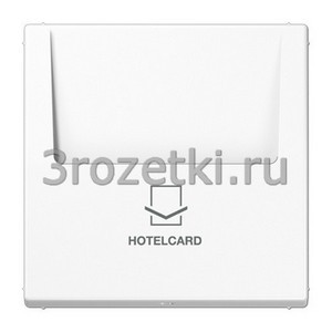 3rozetki.ru - Jung - [LS590CARDWW] Накладка карточного выключателя (без механизма), Термопласт (ударопрочный) блестящий, белый.