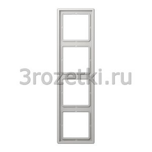 3rozetki.ru - Jung - LS - [LS984LG] Рамка 4я, вертикальная/горизонтальная  (светло-серый).