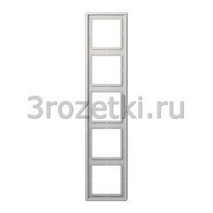 3rozetki.ru - Jung - LS - [LS985LG] Рамка 5я, вертикальная/горизонтальная  (светло-серый).