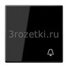 [LS990KSW] Клавиша с символом «звонок», Блестящий дуропласт (устойчив к механическим повреждениям), чёрный <Jung>