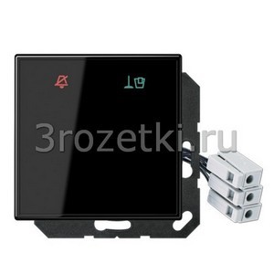 3rozetki.ru - Jung - [LSCUKO6M24SW] Накладка (стекло) для внешнего DND-модуля с LED-лампами, 24 В, чёрный.