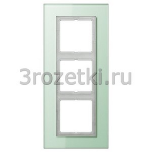 3rozetki.ru - Jung - [LSP983GLAS] Стеклянная рамка, матовый белый, 3-ная.