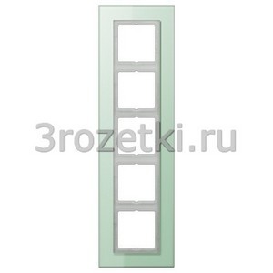 3rozetki.ru - Jung - [LSP985GLAS] Стеклянная рамка, матовый белый, 5-ная.