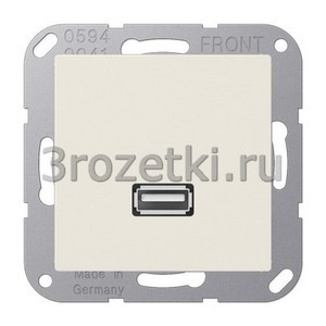 3rozetki.ru - Jung - [MAA1122] USB 2.0, Термопласт (ударопрочный) блестящий, слоновая кость.