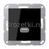 [MAA1122SW] USB 2.0, Термопласт (ударопрочный) блестящий, чёрный <Jung>