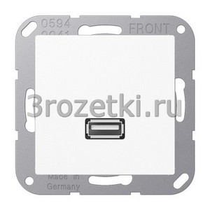 3rozetki.ru - Jung - [MAA1122WW] USB 2.0, Термопласт (ударопрочный) блестящий, белый.