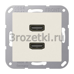 3rozetki.ru - Jung - [MAA1133] 2 x HDMI, Термопласт (ударопрочный) блестящий, слоновая кость.