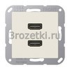 [MAA1133] 2 x HDMI, Термопласт (ударопрочный) блестящий, слоновая кость <Jung>