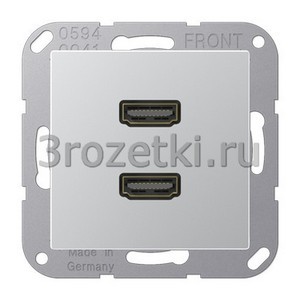 3rozetki.ru - Jung - [MAA1133AL] 2 x HDMI, Термопласт (ударопрочный) лакиров., алюминий.