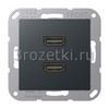 [MAA1133ANM] 2 x HDMI, Термопласт (ударопрочный) лакиров., матовый антрацит <Jung>