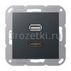 [MAA1163ANM] HDMI / USB 2.0, Термопласт (ударопрочный) лакиров., матовый антрацит <Jung>