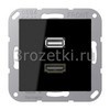 [MAA1163SW] HDMI / USB 2.0, Термопласт (ударопрочный) блестящий, чёрный <Jung>