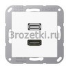 [MAA1163WW] HDMI / USB 2.0, Термопласт (ударопрочный) блестящий, белый <Jung>