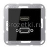 [MAA1173SW] HDMI / VGA, Термопласт (ударопрочный) блестящий, чёрный <Jung>