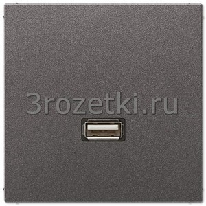 3rozetki.ru - Jung - [MAAL1122AN] USB 2.0, Металлическое исполнение, антрацит (лакиров. алюминий).