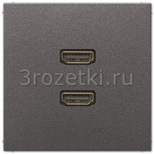 3rozetki.ru - Jung - [MAAL1133AN] 2 x HDMI, Металлическое исполнение, антрацит (лакиров. алюминий).