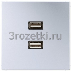 3rozetki.ru - Jung - [MAAL1153] 2 x USB 2.0, Металлическое исполнение, алюминий.