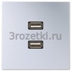 [MAAL1153] 2 x USB 2.0, Металлическое исполнение, алюминий <Jung>