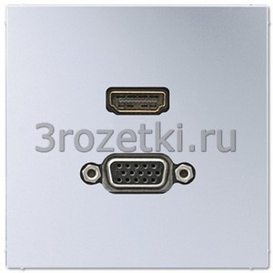 3rozetki.ru - Jung - [MAAL1173] HDMI / VGA, Металлическое исполнение, алюминий.