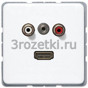 3rozetki.ru - Jung - [MACD1082WW] Аудио «Тюльпан» (Cinch/RCA) / Стереоразъем (TRS 3,5 мм) / HDMI, Термопласт (ударопрочный) блестящий,.