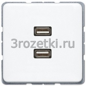 3rozetki.ru - Jung - [MACD1153WW] 2 x USB 2.0, Термопласт (ударопрочный) блестящий, белый.