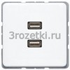 [MACD1153WW] 2 x USB 2.0, Термопласт (ударопрочный) блестящий, белый <Jung>