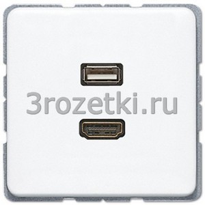 3rozetki.ru - Jung - [MACD1163WW] HDMI / USB 2.0, Термопласт (ударопрочный) блестящий, белый.