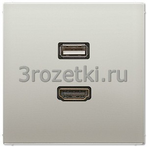 3rozetki.ru - Jung - [MAES1163] HDMI / USB 2.0, Металлическое исполнение, нержавеющая сталь.