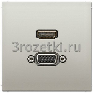 3rozetki.ru - Jung - [MAES1173] HDMI / VGA, Металлическое исполнение, нержавеющая сталь.