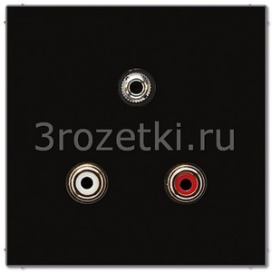 3rozetki.ru - Jung - [MALS1011SW] Аудио «Тюльпан» (Cinch/RCA) / Стереоразъем (TRS 3,5 мм), Термопласт (ударопрочный) блестящий, чёрный.