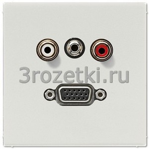 3rozetki.ru - Jung - [MALS1072LG] Аудио «Тюльпан» (Cinch/RCA) / Стереоразъем (TRS 3,5 мм) / VGA, Термопласт (ударопрочный) блестящий, .