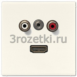 3rozetki.ru - Jung - [MALS1082] Аудио «Тюльпан» (Cinch/RCA) / Стереоразъем (TRS 3,5 мм) / HDMI, Термопласт (ударопрочный) блестящий,.