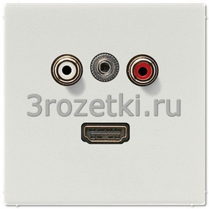 3rozetki.ru - Jung - [MALS1082LG] Аудио «Тюльпан» (Cinch/RCA) / Стереоразъем (TRS 3,5 мм) / HDMI, Термопласт (ударопрочный) блестящий,.