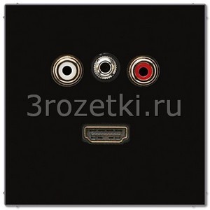 3rozetki.ru - Jung - [MALS1082SW] Аудио «Тюльпан» (Cinch/RCA) / Стереоразъем (TRS 3,5 мм) / HDMI, Термопласт (ударопрочный) блестящий,.