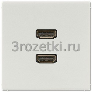 3rozetki.ru - Jung - [MALS1133LG] 2 x HDMI, Термопласт (ударопрочный) блестящий, светло-серый.