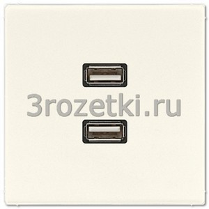 3rozetki.ru - Jung - [MALS1153] 2 x USB 2.0, Термопласт (ударопрочный) блестящий, слоновая кость.