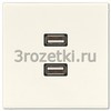 [MALS1153] 2 x USB 2.0, Термопласт (ударопрочный) блестящий, слоновая кость <Jung>