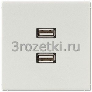 3rozetki.ru - Jung - [MALS1153LG] 2 x USB 2.0, Термопласт (ударопрочный) блестящий, светло-серый.