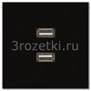 [MALS1153SW] 2 x USB 2.0, Термопласт (ударопрочный) блестящий, чёрный <Jung>