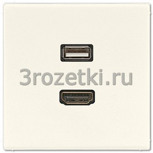 3rozetki.ru - Jung - [MALS1163] HDMI / USB 2.0, Термопласт (ударопрочный) блестящий, слоновая кость.